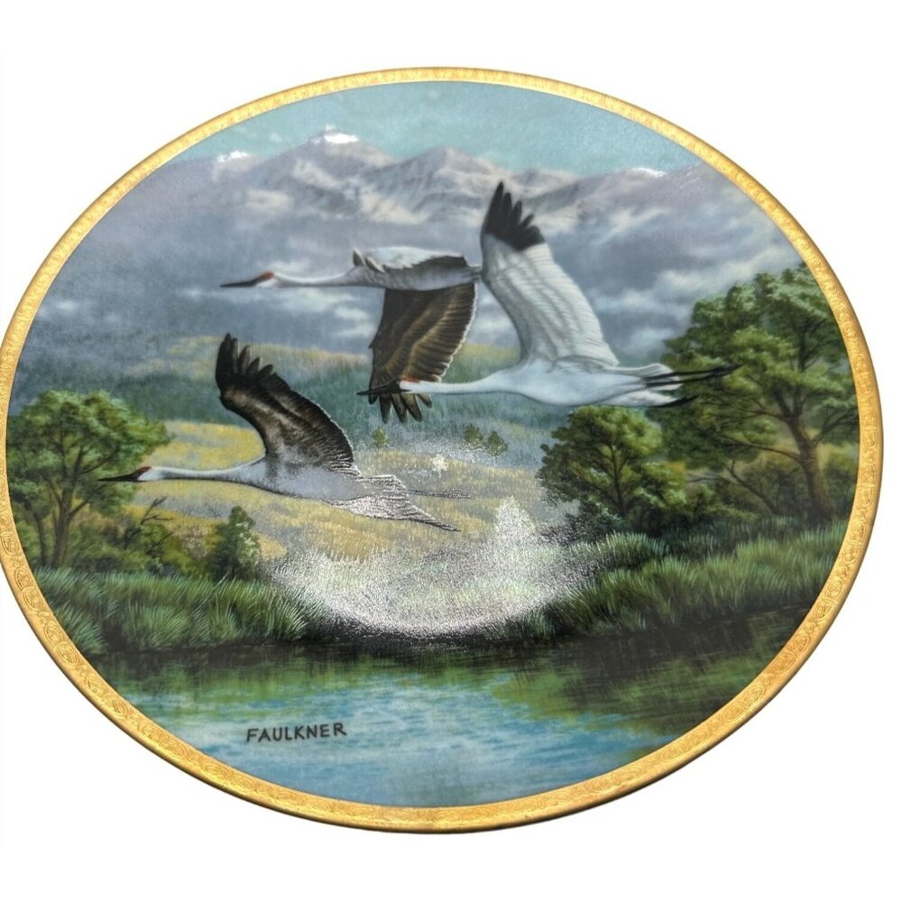 W.S. George Art Plate Sandhill Whooping Cranes James Faulkner Limited Edition
